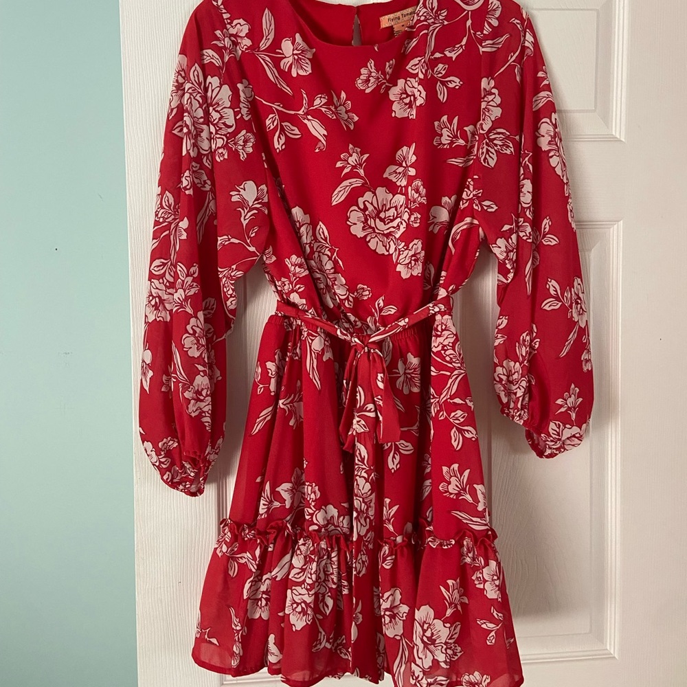 Flying Tomato red long sleeve mini dress